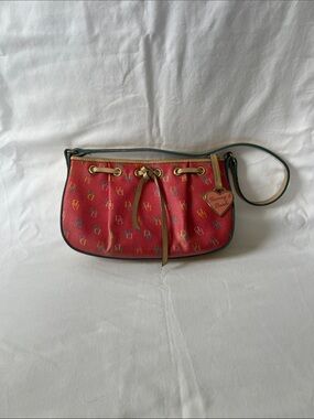 Pink Y2K Vintage Dooney & Bourke Monogram Shoulder Purse with Rainbow Zipper